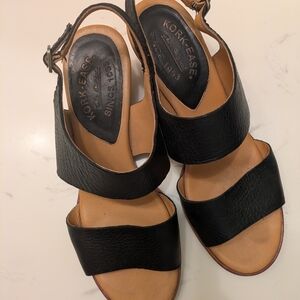 Kork-Ease Black Leather Sandals